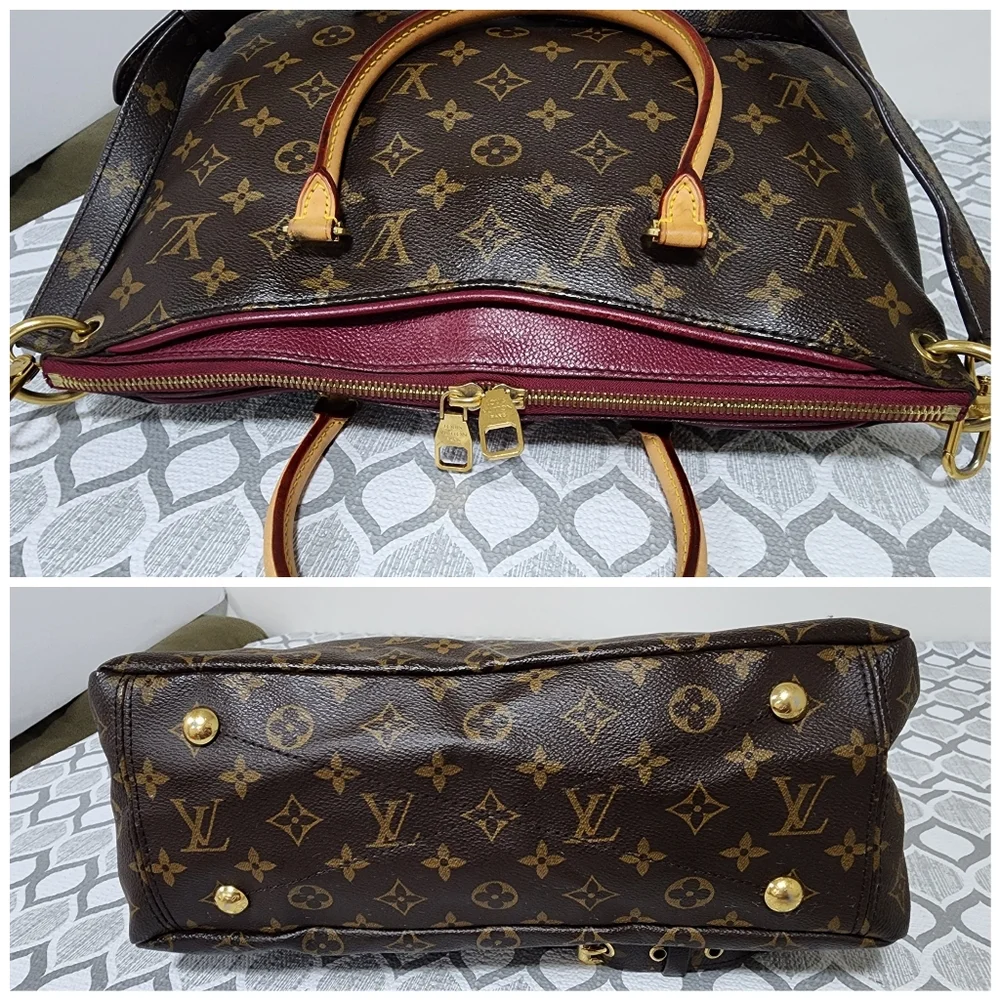 LOUIS VUITTON Monogram Canvas Pallas Bag Brown